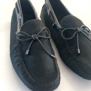 Tod's Gommino Rare Pony Hair Black Loafers Size 7